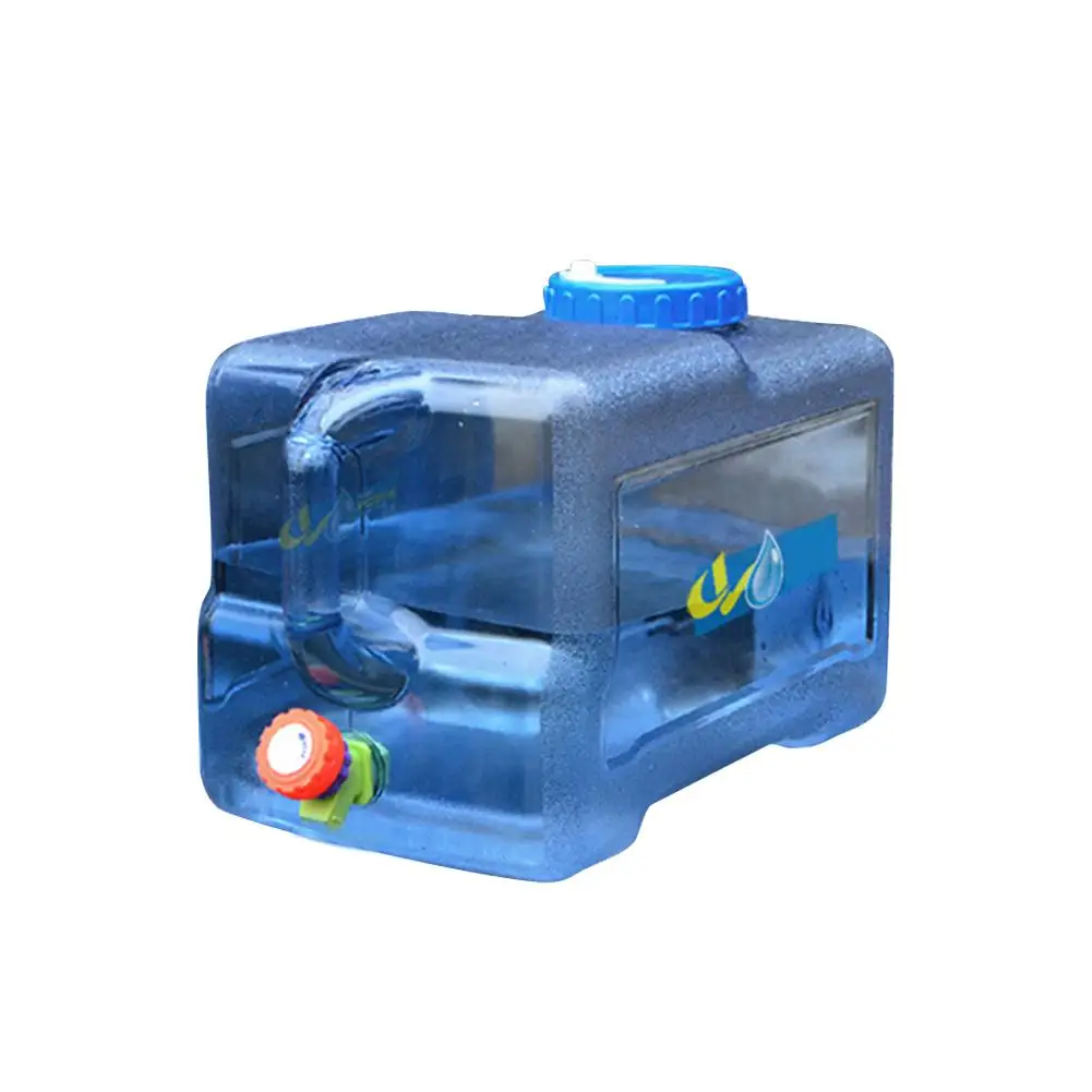 

22LSquare PC Car Bucket Thickened With Faucet Self - Driving Car Portable Bucket Outdoor Camping Water Carrier Storage Containe