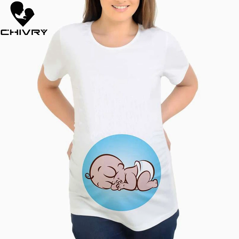 Chivry Футболка для беременных женские летние повседневные футболки с короткими рукавами для беременных для грудного вскармливания