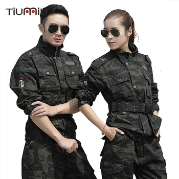 

Military Uniforme fardas Militar Tactical Camouflage Clothing Cotton Suit Men Black Hawk US Uniforms Army Working Clothes Female