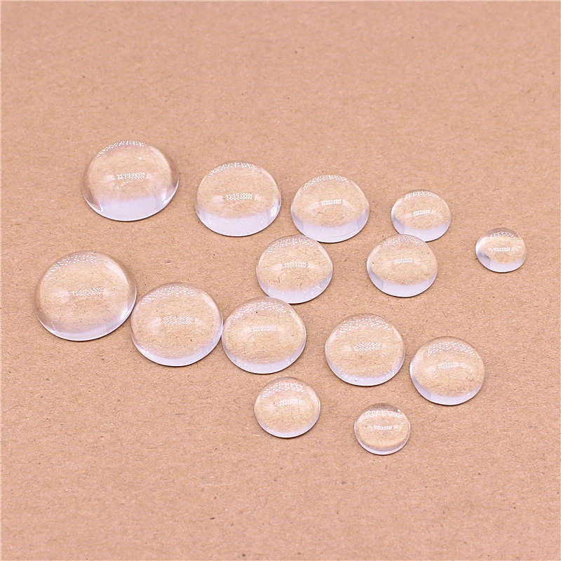 Sweet Bell Round Clear Glass Dome Cabochon Cameo Setting for Jewelry Making  semicircle  B1020