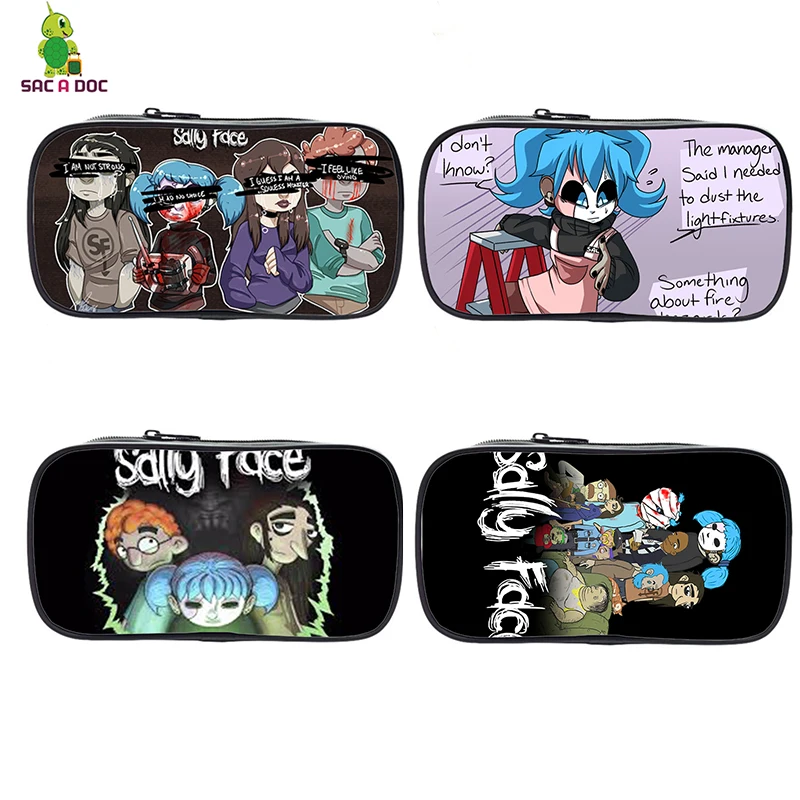  Sally Face Make Up Bags Cosmetic Case Travel Makeup Case Cartoon Organizer Bag Customize Your Image