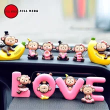 1 компл. автомобиля Офис милые обезьяны любовь приборной панели украшения творческий мультфильм Craft Украшения праздник подарок на день рождения