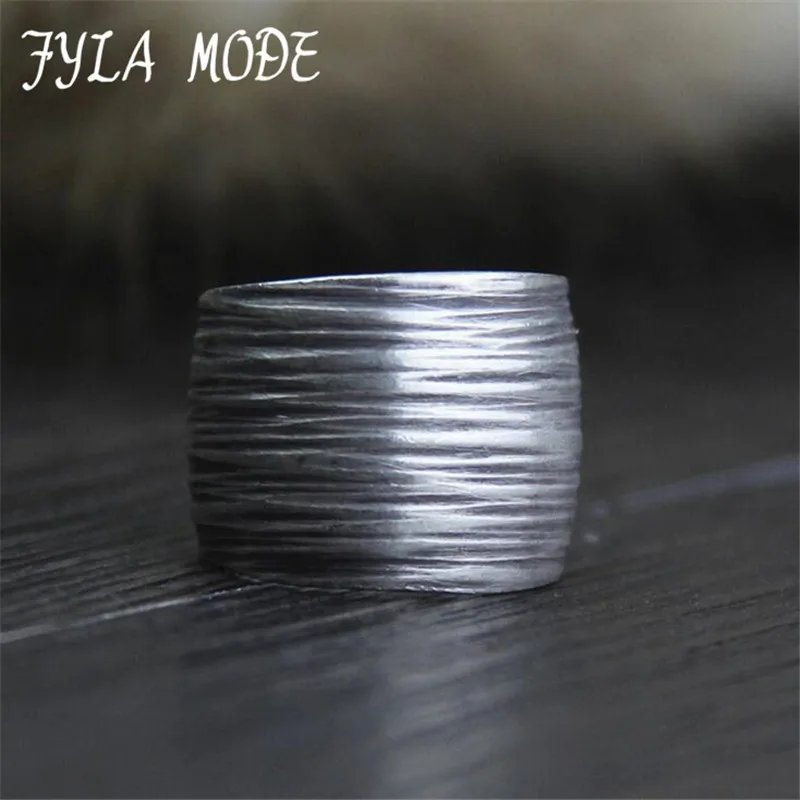 Fyla Mode 999 Silver Sterling Jewelry 2018 Simple Small Unisex Ring Women Man Fashion Jewelry 15mm 5.0G WT066