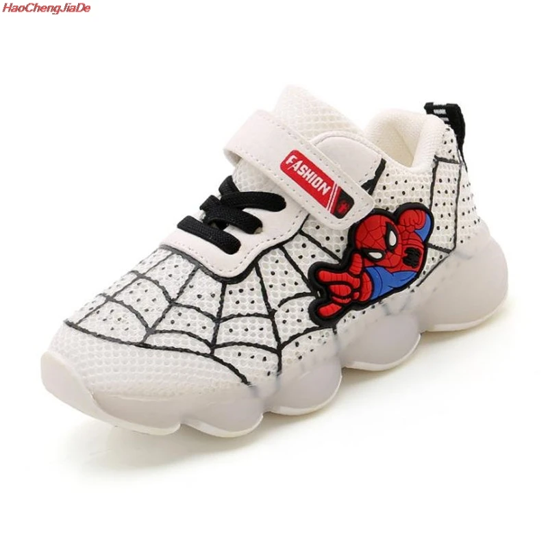 

Brand Spider man Children Luminous Glowing Shoes with Led Light Up Shoes Sneakers Toddler Boys Shoes Led Sneakers Size 21-30