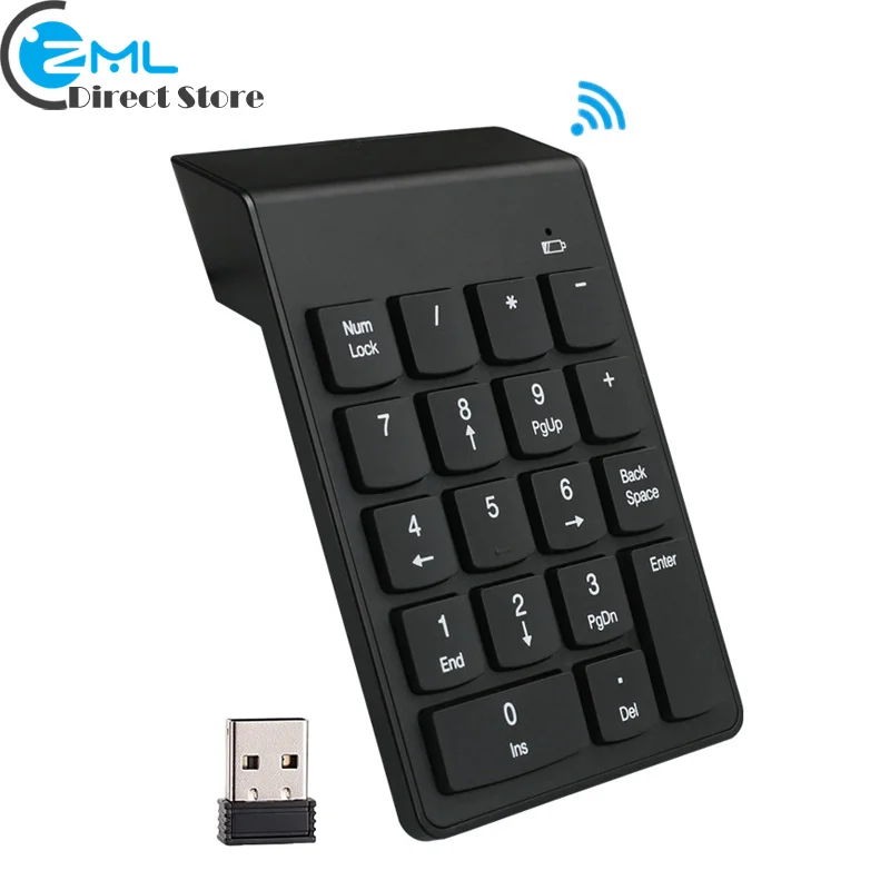 

G1 2.4G Wireless Numeric Keypad USB Ultra Slim Digital Keyboard Mini Ergonomic Number Pad Standard 18 Keys for iMac/MacBook