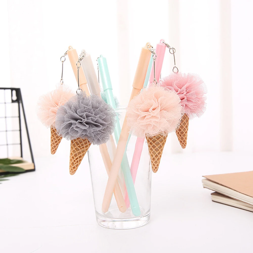 

3Pcs Gel Ink Pens, 0.38mm Ice Cream Pendant Cute Beautiful Stationery Supplies for Students or Office