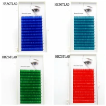 C/D 0,07/0,1 мм 8/15 мм Ложные ресницы Королевский синий/зеленый/красный/синий ресницы индивидуальные цветные ресницы искусственной объем наращивание ресниц