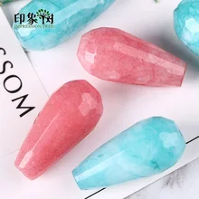 Граненные вытянутые нефритовые бусины, 10 шт./пучок, 20х10 мм, розовые и голубые бусины для ожерелий, серег, фурнитура для самостоятельного изготовления ювелирных украшений, модель 1828