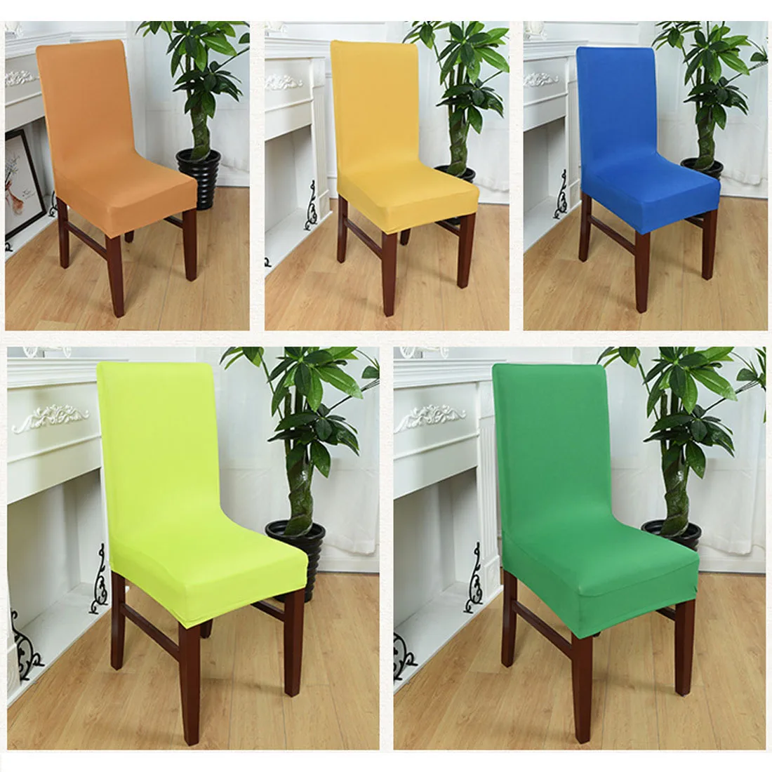 Wholesale Dining cadeira Spandex Strech Dining Room Chair Covers Protector Slipcover Decor housse de chaise for sillas bone Wholesale Dining cadeira Spandex Strech Dining Room Chair Covers Protector Slipcover Decor housse de chaise for sillas bone