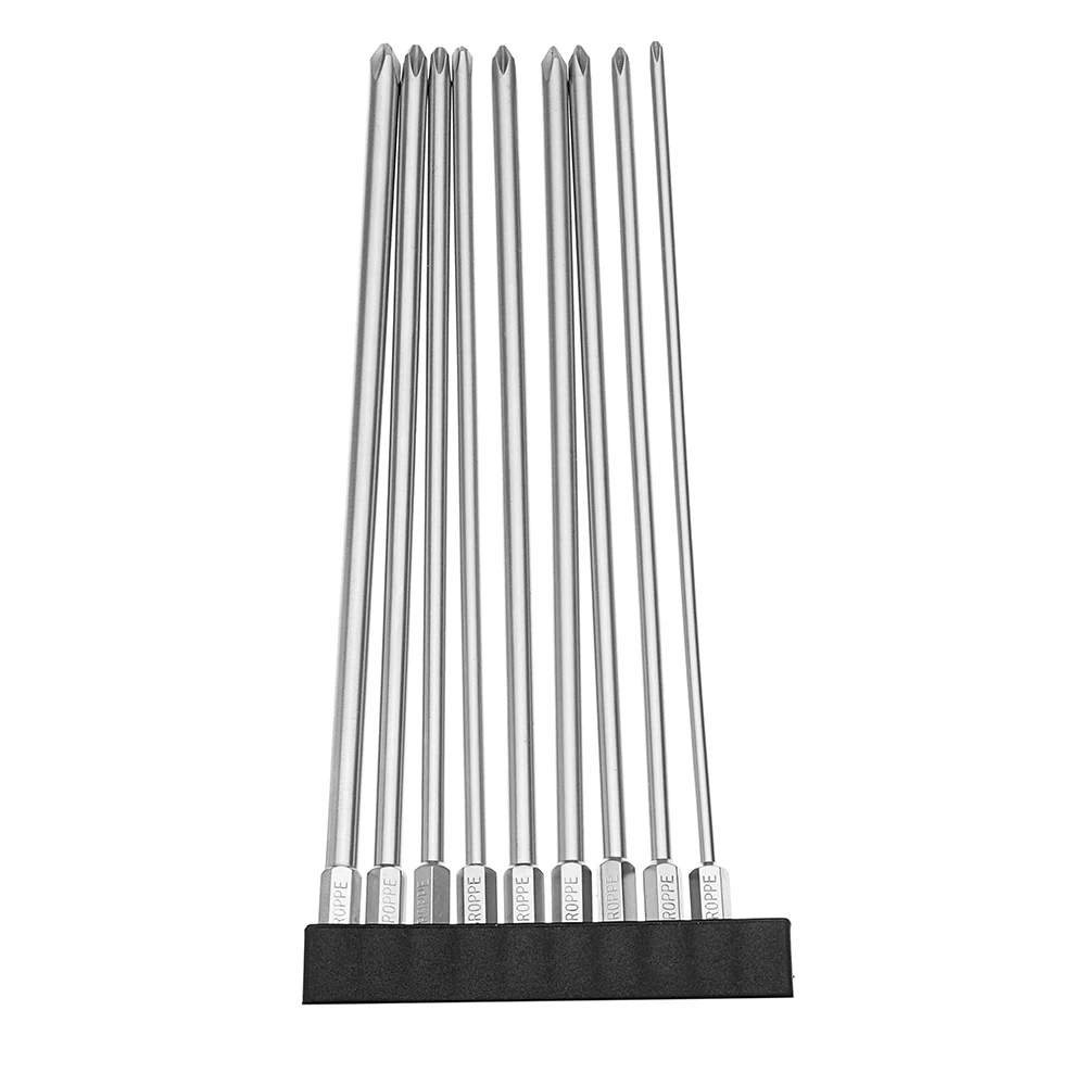 Broppe 9 шт. 1/4 &quot1/4 мм PH1 PH2 Phillips магнитные длинные биты с шестигранной головкой