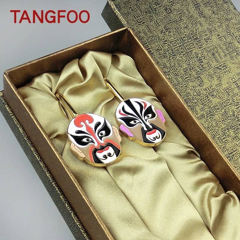 

sets of Peking Opera Bookmarks metal Memo Clip Facial Masks creative Bookmark Novelty book holder Handmade stationery paper tag