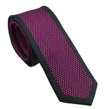 Coachella Ties places Fuschia Tie с черной окаймленной конструкцией шейный платок из микрофибры тощий галстук 6 см