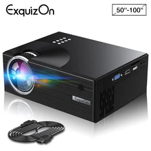Exquizon C7 1800 Люмен светодиодный видеопроектор Портативный ЖК-проектор для домашнего кинотеатра AV USB HDMI VGA 3D светодиодный проектор для ТВ PS4 PC