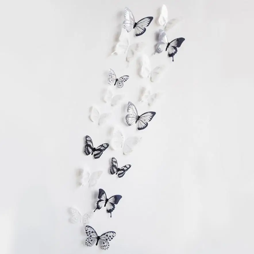 

New 2018 HOT wall stickers 18 pcs 3D Butterfly Decor Wall Sticker Home wall stickers on the wall decoracion stickers home decor