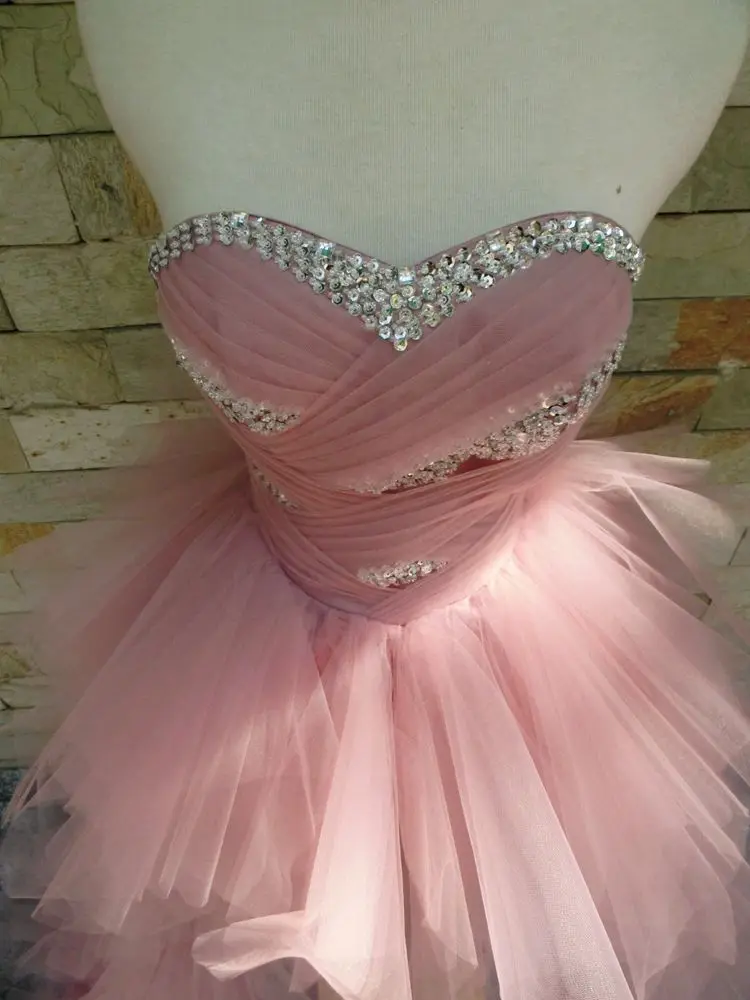 vintage prom dresses High-Low Sexy Evening Dress Short Front Low  Back Sweetheart Tulle Customer made  Prom Dresses Arabic Formal Evening Gown modest prom dresses