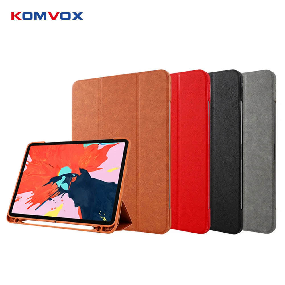 

Smart Megnetic Absorption Cover Case For iPad Pro 11 2018 Funda with Pencil Holder Slot Folding TPU Leather Sleeve Case
