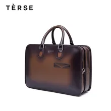 TERSE новые сумки из натуральной кожи, мужская сумка для ноутбука ручной работы, роскошная сумка для техники с большой вместительностью, настраиваемый логотип 9661