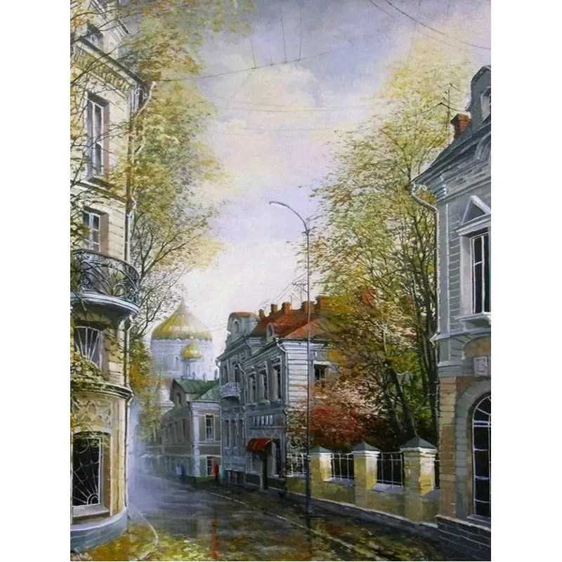 

5D Diamond Painting Cross Stitch Diy Diamond Embroidery scenery city pattern Full round Diamond Mosaic Pasted Needlework puzzle