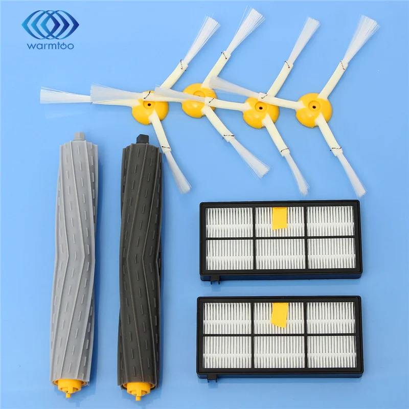 2xHEPA Filters + 4xSide Brushes + 2xDebris Extractor Brushes Pack Replacement Kit for iRobot Roomba 800 900 series 870 880 980 new extractor brushes kit new filters brush pack kit for 800 900 series