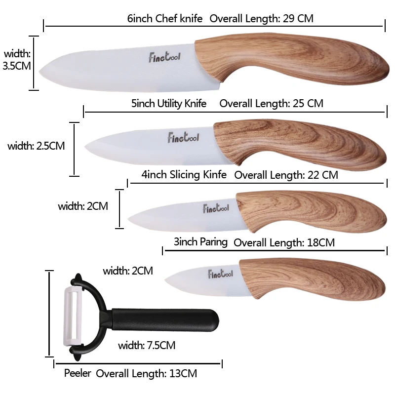 Керамический нож, кухонные ножи, 3, 4, 5, 6 дюймов, нож для очистки овощей и фруктов, нож, набор керамических ножей