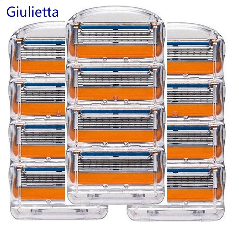 

Giulietta Men Razor Blades High Quality Shaving Cassettes Facial Care Compatible fit Gillettee Fusione Shaving Blades 12pcs/Box
