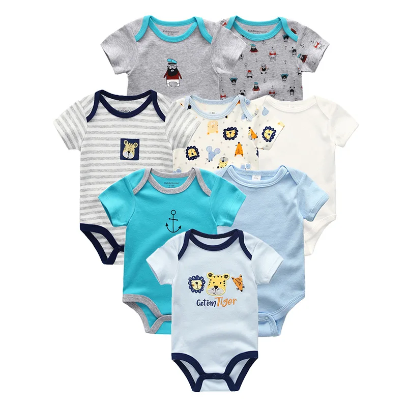 

8PCS 6PCS 2018 summer short sleeve set baby rompers baby jumpsuit boy ropa bebe baby boy clothes