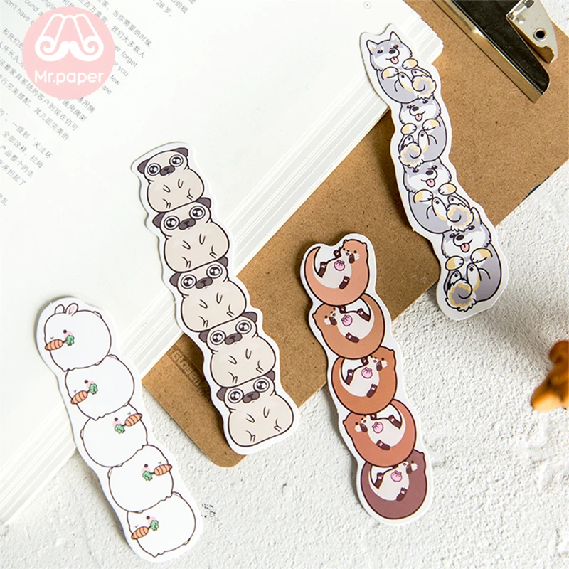 Mr Paper 30 шт./кор. каваи мультфильм животных нерегулярные заклады для новизны