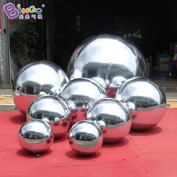 

STRONG MATERIAL PVC inflatable silver mirror ball air filled personalized globe shaped model for advert item use party game toy