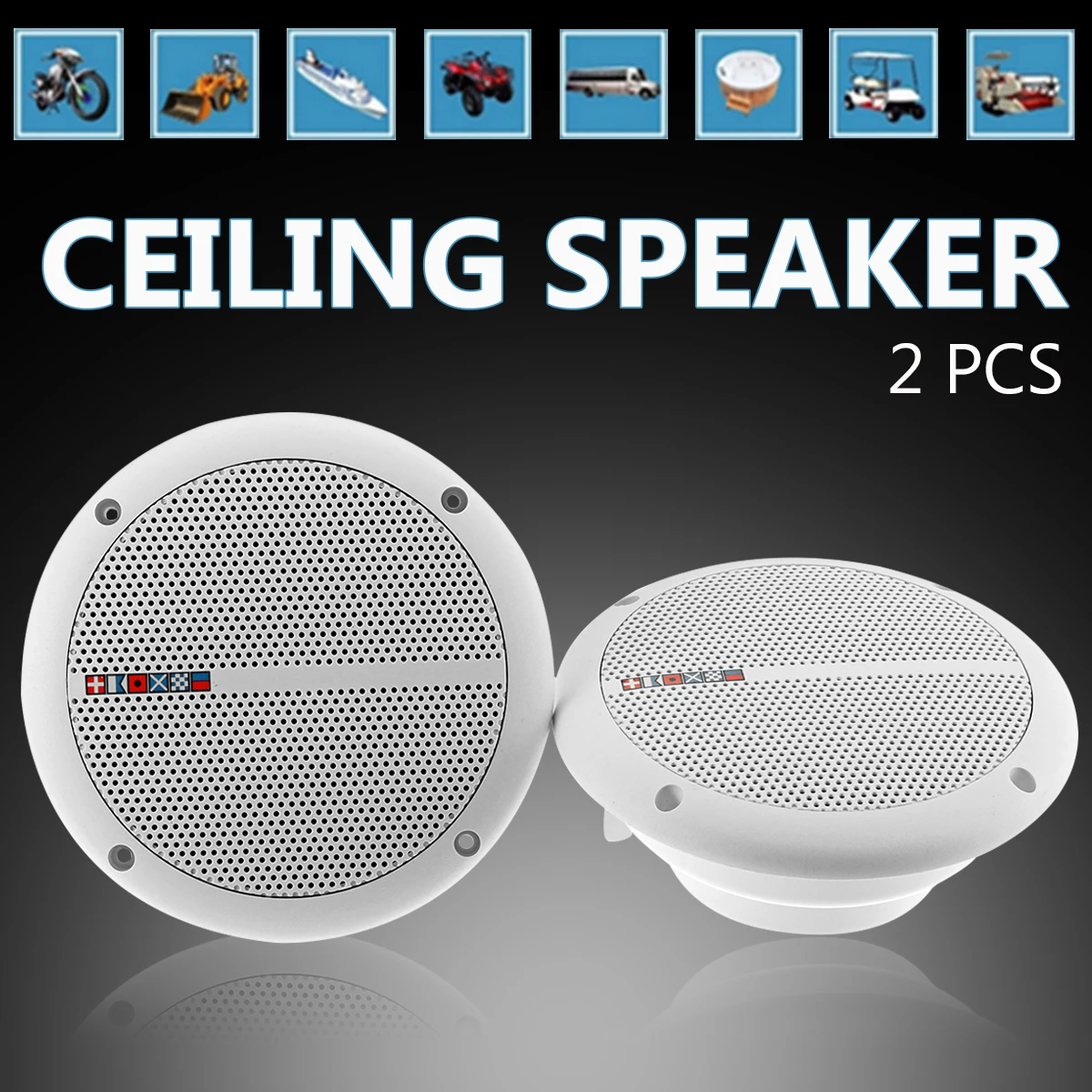 2Pcs Ceiling Speaker Systems Waterproof 2-Way Mount Home Background Loundspeaker Amplifier In-Wall/Boat/Car/Marine Music Player 2Pcs Ceiling Speaker Systems Waterproof 2-Way Mount Home Background Loundspeaker Amplifier In-Wall/Boat/Car/Marine Music Player
