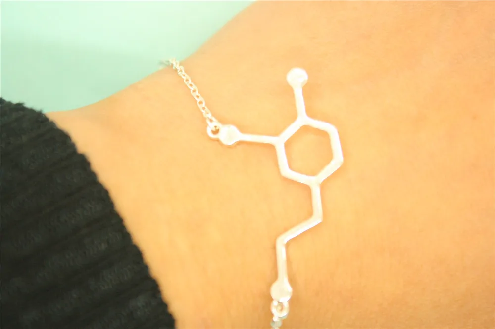 Геометрической формы формула гормона дофамина молекулы Браслеты гормона серотонина химических молекул 5-ht Браслеты медсестра ювелирные изделия