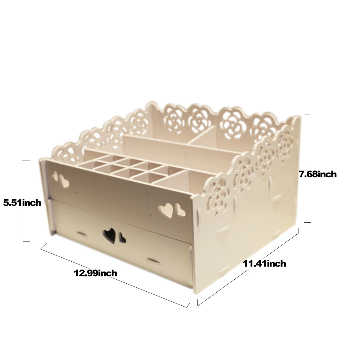 HIPSTEEN кружево косметическая коробка для хранения Макияж случае коробка ювелирных изделий держатель Органайзер с ящиком-белый