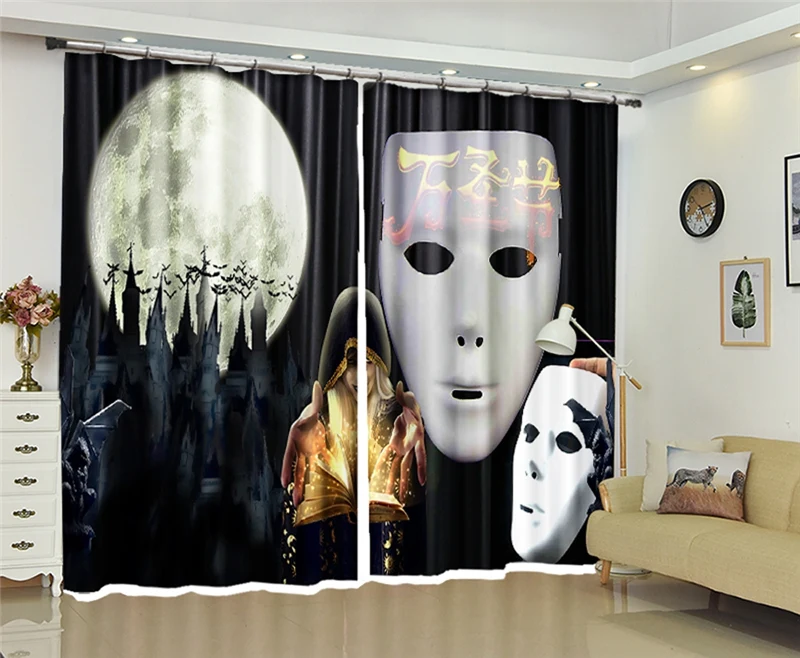 Halloween Vorhang 100x200cm - Phosphoreszierende Geister-Deko Für Türen