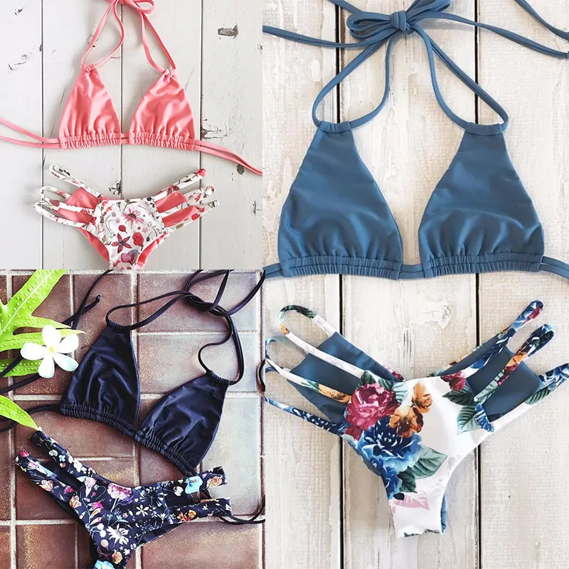 2018 Sexy Bikini Swimwear Women Push Up Swimsuit Bandage Bikini Set Brazilian Summer Beach Bathing Suits