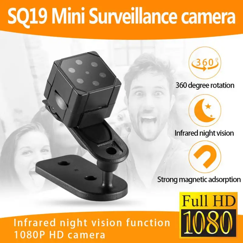SQ19 Mini Camera Micro Video Camera HD 1080P Sensor Night Vision Camcorder DVR DV Motion Recorder Camcorder Support 32GB TF Card