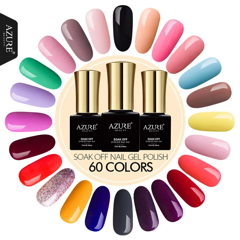 

AZURE BEAUTY Gel Polish Nail Gel Varnish UV Led Soak Off 4pcs/lot Hybrid Lacquer Gel Nail Set Vogue Azure Gel Nail Polish Enamel