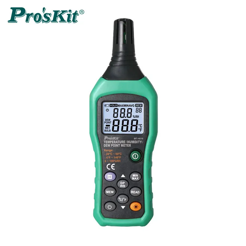 

High Temperature Industrial Temperature And Humidity Meter Pro'skit High Precision Dew Point Measurement Testing Instrument