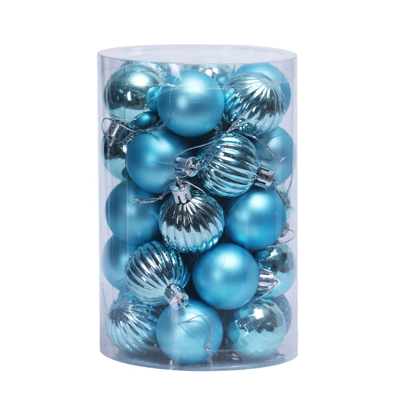 FUNNYBUNNY 34 шт Набор рождественских шаров 4 см рождественские украшения елочные украшения шаровые шары елочные шары - Цвет: light blue