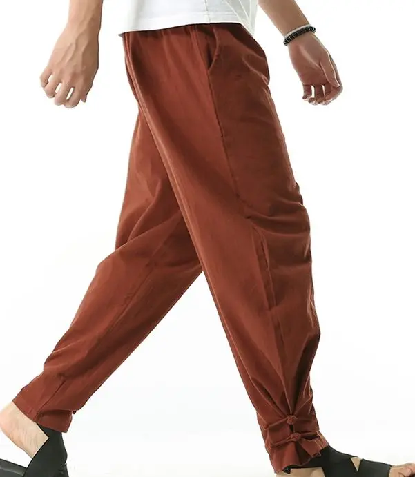 Хлопковые синие/серые/зеленые/красные/серые мужские брюки Харун Тан Брюки для боевых искусств кунг-фу тайцзи ушу медитация шаровары