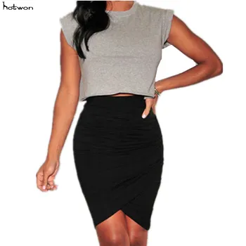 

2018Sexy Women's Slim Fitted Mini Straight Pencil Skirt High Waist Career vestidos