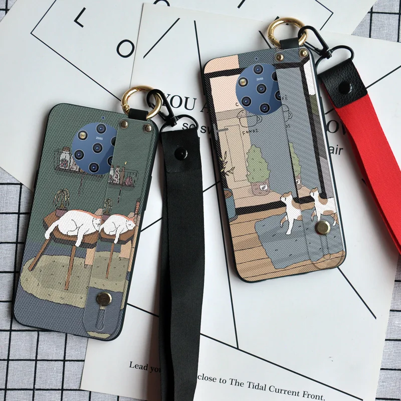 

Cute Cat Wristband Case For Nokia 8 Sirocco X5 X6 X7 X71 9 6 2018 Neck Strap Slicone Back Cover For Nokia 7 5.1 6.1 8.1 Plus