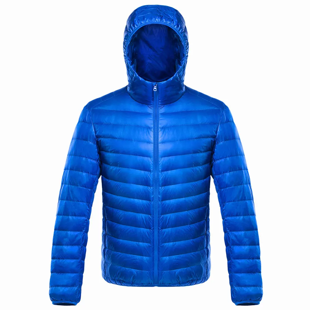 Hooded Down Jackets Men Autumn Winter 90% White Duck Down