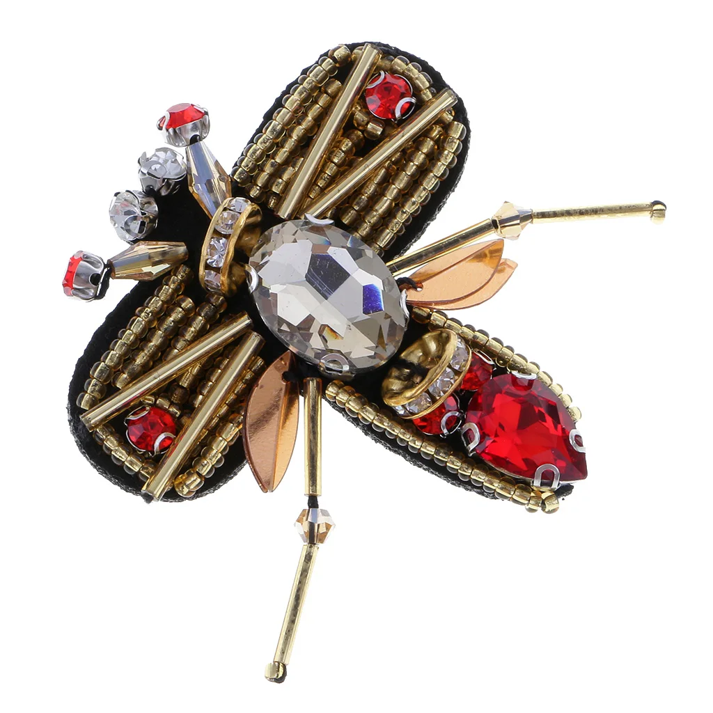 New Hot 3D Bee Rhinestone Applique Beads Patch Sewing DIY Craft Scrapbooking Embellishment Sewing Bag Garment Xmas Gift Decor