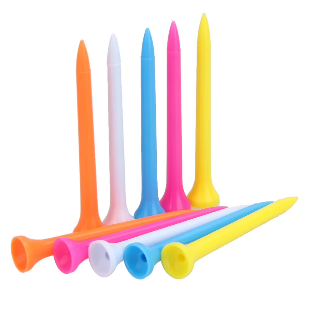 Hot Sale 100Pcs/Set Portable Lightweight 69mm Mixed Color Polypropylene Golf Tees High Quality Golf Wood Tees Golf Accessory