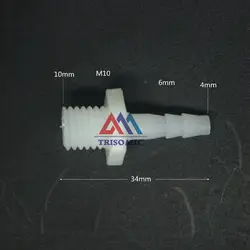 4mm-M10 прямой соединитель пластиковая труба фитинг колючая Соединитель с резьбой Материал PE Столярный фитинг аквариум