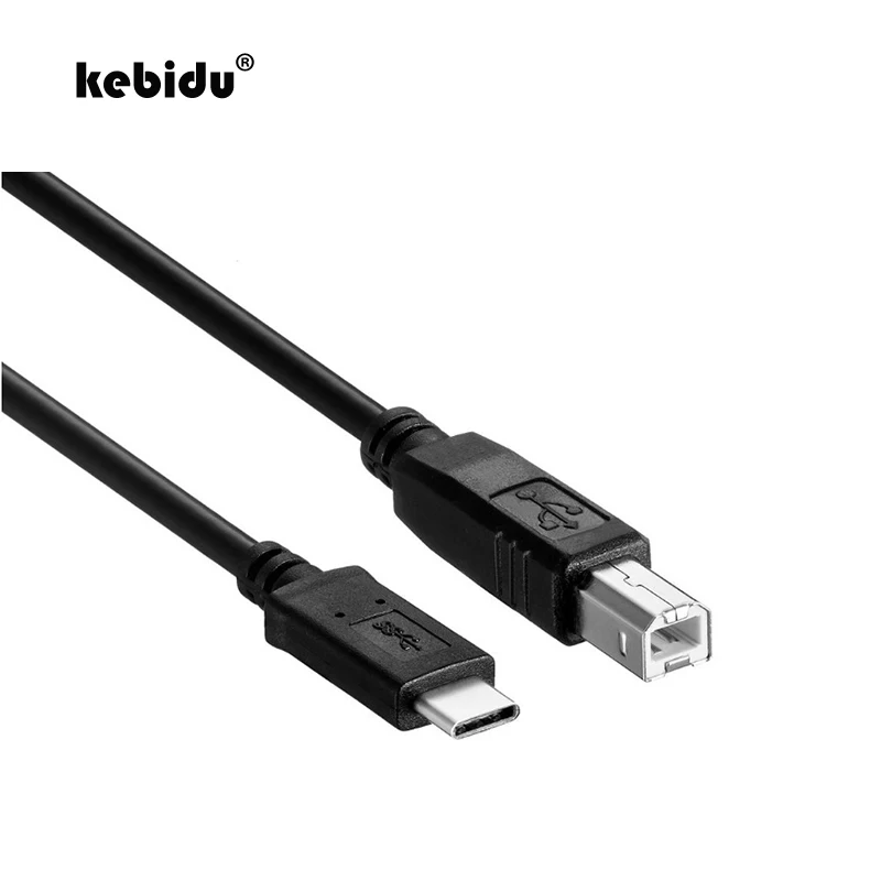 

kebidu Hot USB-C USB 3.1 Type C Male Connector to USB 2.0 B Type Male Data Cable For Cell Phone Macbook Laptop Printer Hard Disk