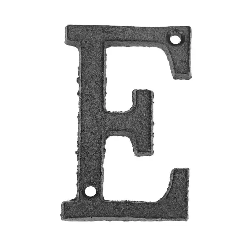 E Iron Letters Alphabet Craft Cast House Sign Doorplate DIY Cafe Wall Decoration Metal Ornament - Цвет: E