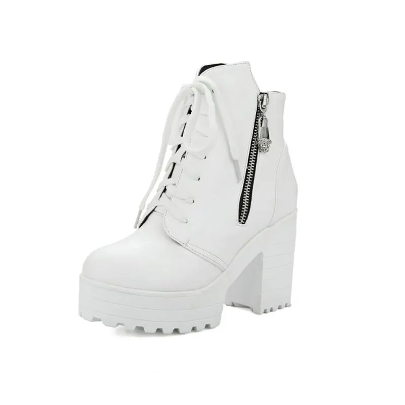 ZawsThia/ г., зимние белые женские ботинки на платформе и высоком ...