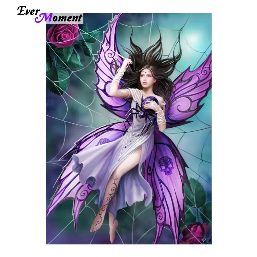 

5D Diamond Embroidery Fantasy Fairy Spider Mosaic Pattern Crystal Cross Stitch Square Diamond Painting Home Decoration ASF573