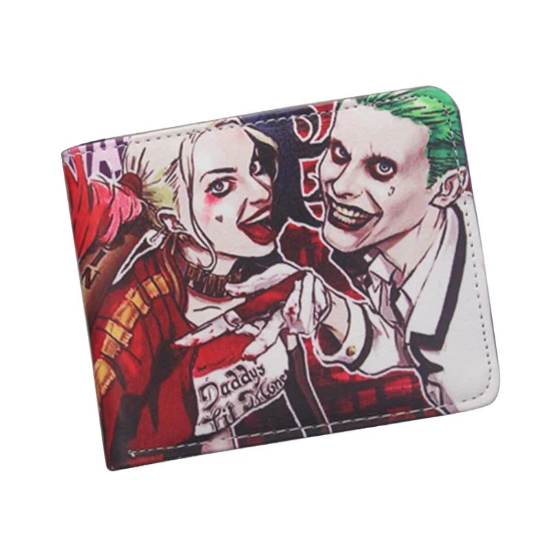 SUICIDE SQUAD Harley Quinn Wallet Short Leather Women Wallet Purse Anime Batman The Joker Wallet Funny Gift For Boy Girl Friend
