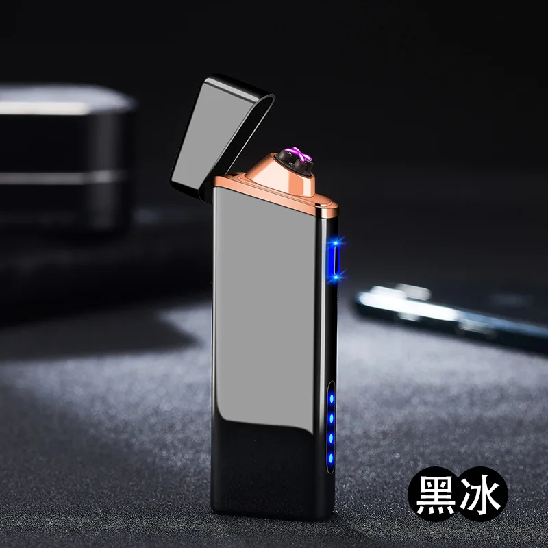 2 USB Перезаряжаемый для Плазменно-дуговой ветрозащитной зажигалки сигареты курить Светодиодный дисплей питания электрические зажигалки подарок для мужчин - Цвет: 2